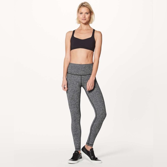 Lululemon Women’s Heathered Black Wunder Under Hi-Rise Tight - 6. - Picture 1 of 10